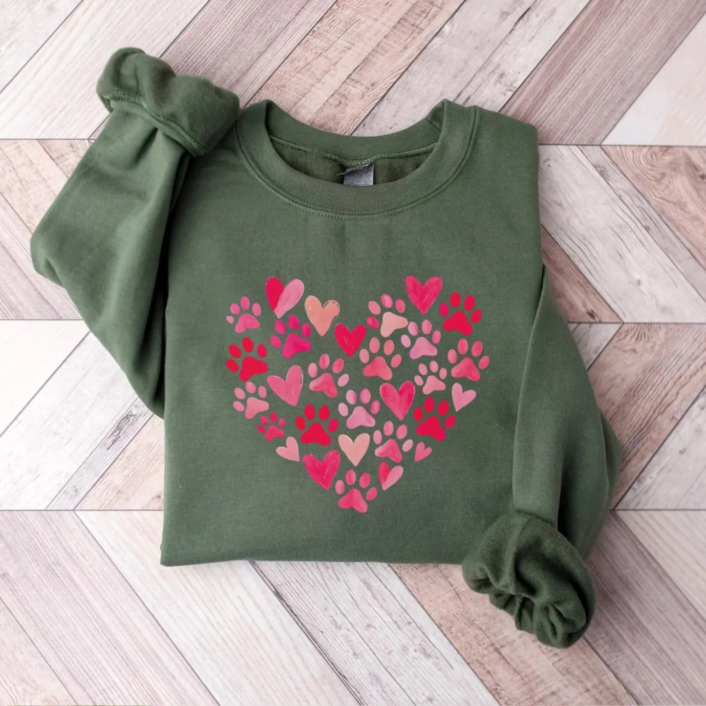 Paw Heart Valentines Sweatshirt