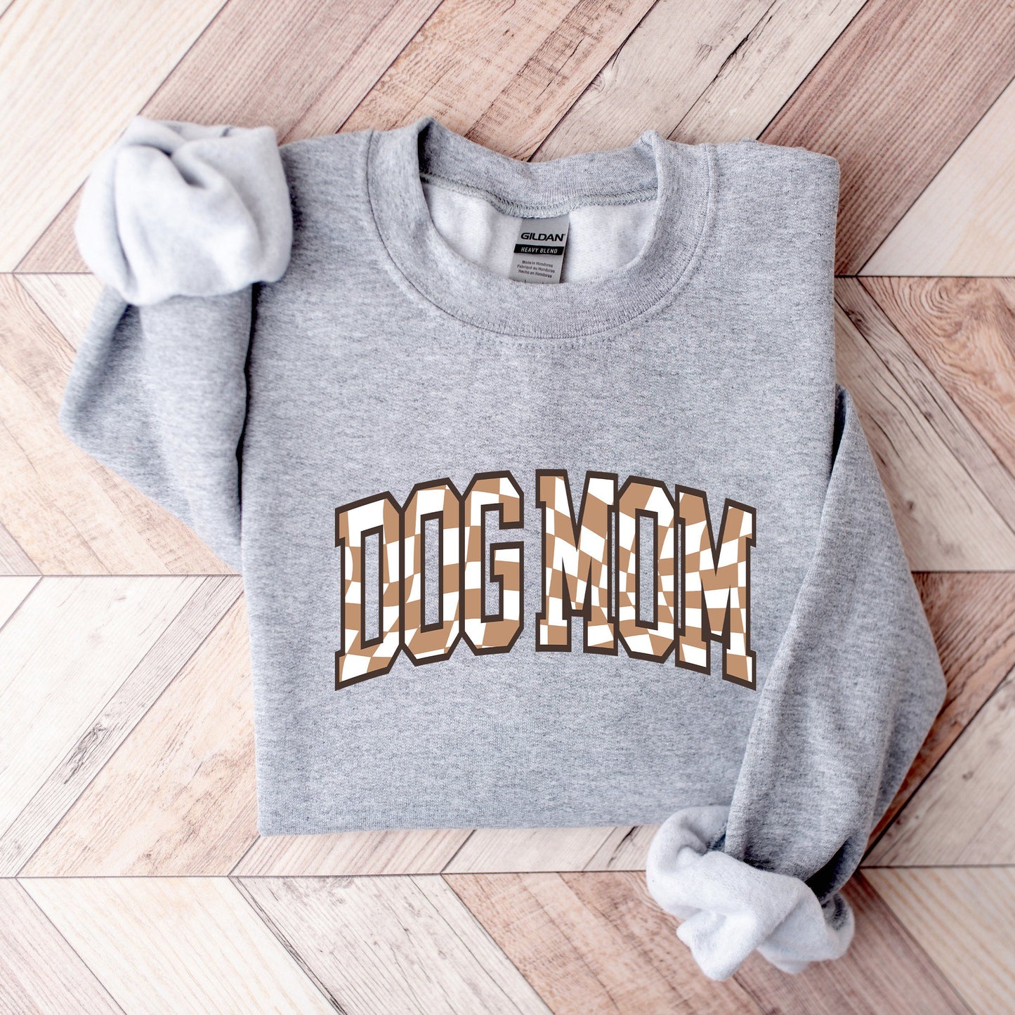 Checkered Dog Mom Sweater