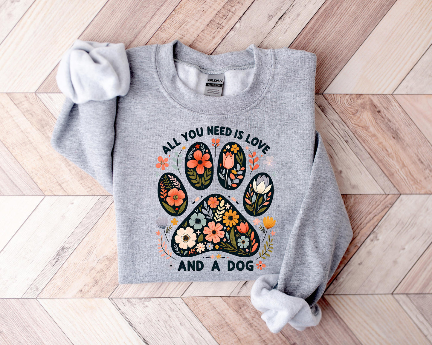 Floral Dog Paw Sweater