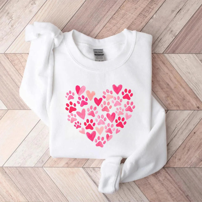 Paw Heart Valentines Sweatshirt