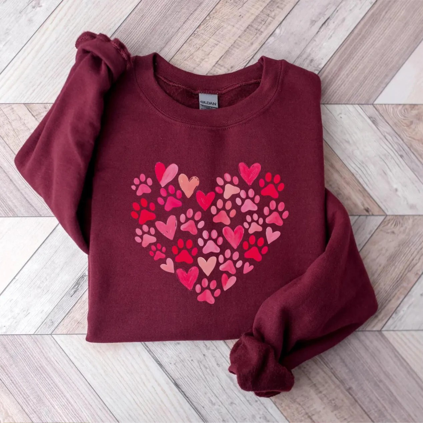 Paw Heart Valentines Sweatshirt