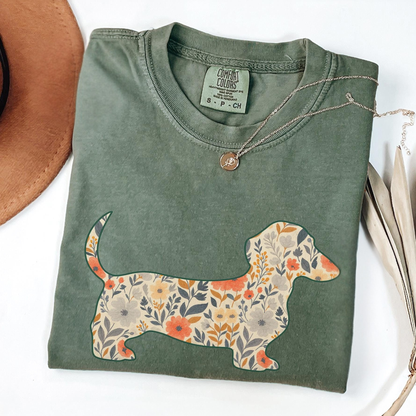 Floral Dachshund Shirt V5