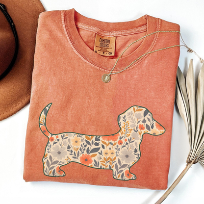 Floral Dachshund Shirt V5