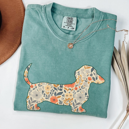 Floral Dachshund Shirt V5