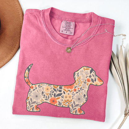 Floral Dachshund Shirt V5