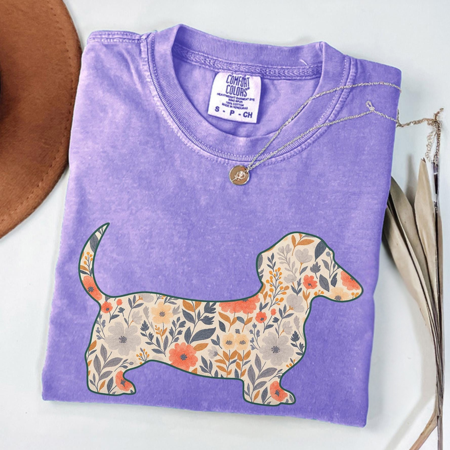Floral Dachshund Shirt V5