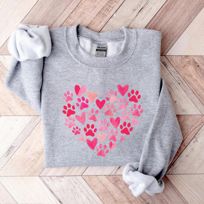 Paw Heart Valentines Sweatshirt