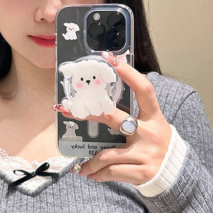 White Dog Phone Holder