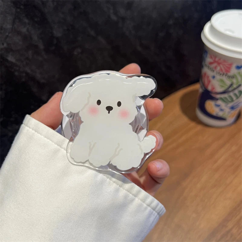 White Dog Phone Holder