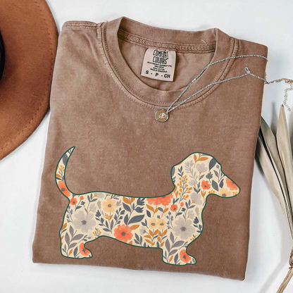 Floral Dachshund Shirt V5