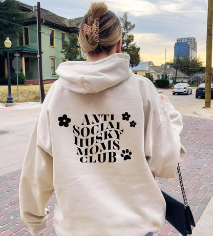 Antisocial Husky Mom Hoodie
