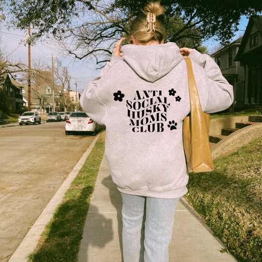 Antisocial Husky Mom Hoodie