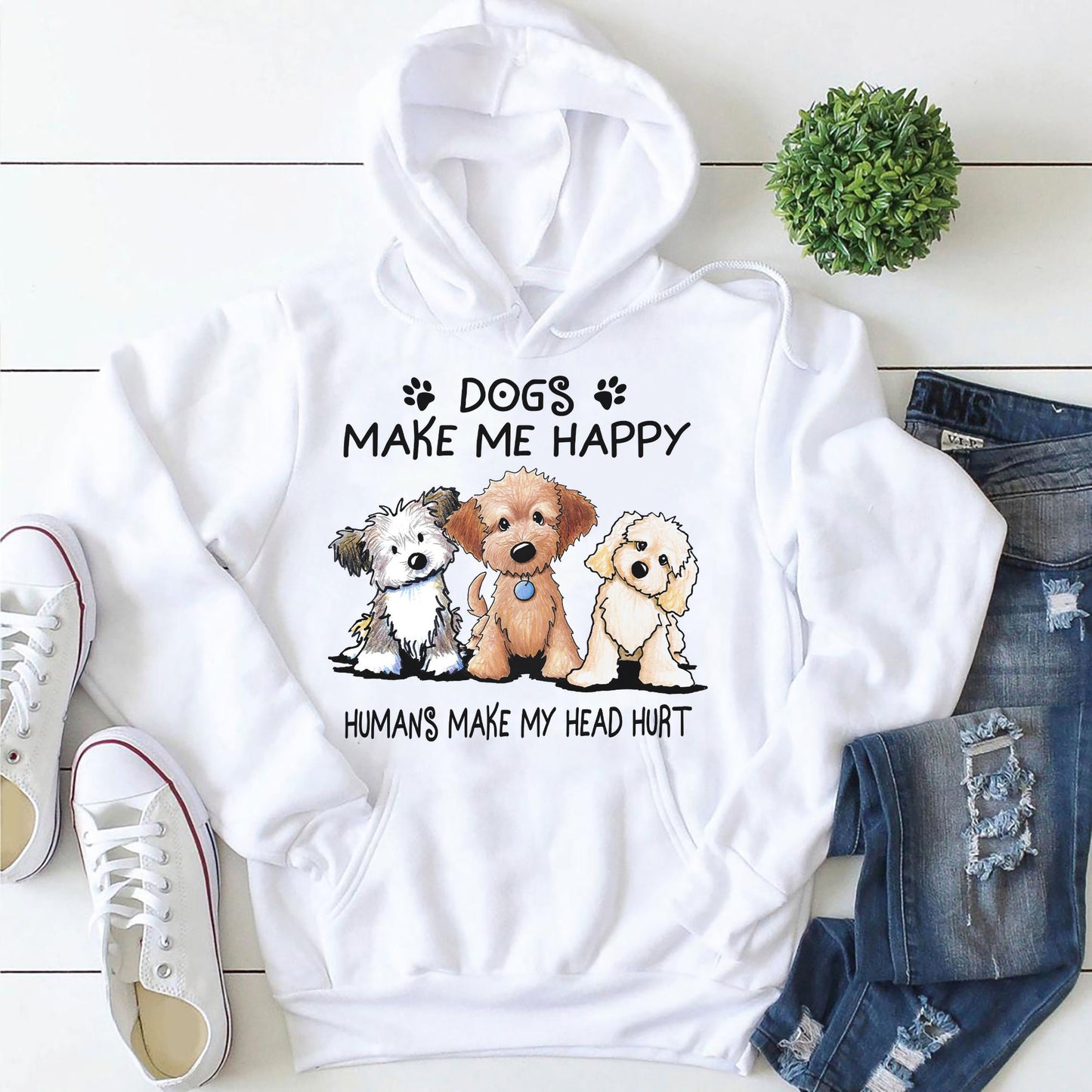 Dogs Make Me Happy Hoodie V4