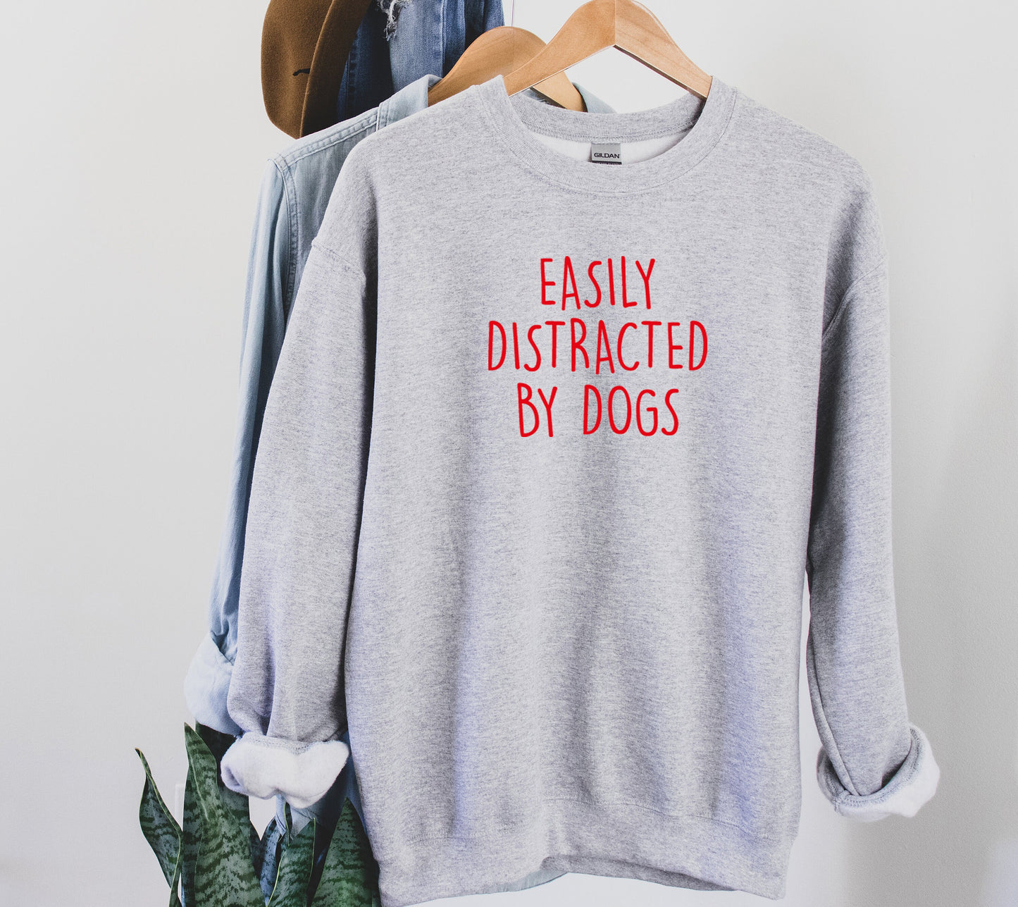 Easily Distracted By Dogs Sweatshirt New