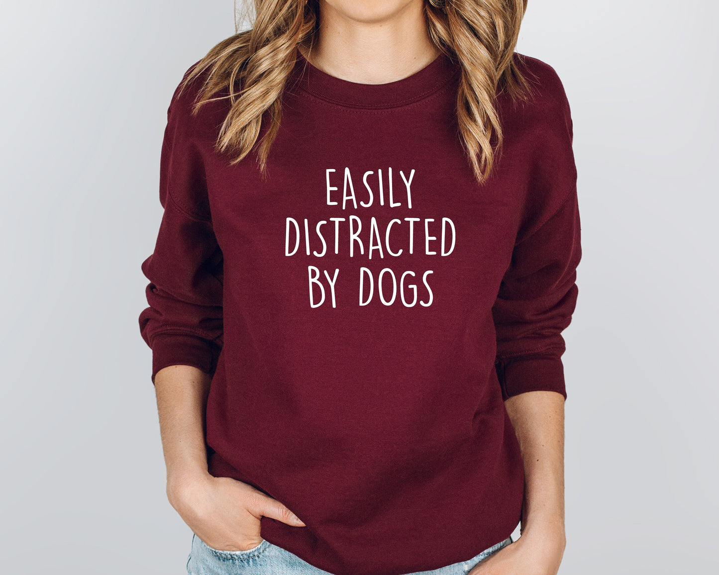 Easily Distracted By Dogs Sweatshirt New