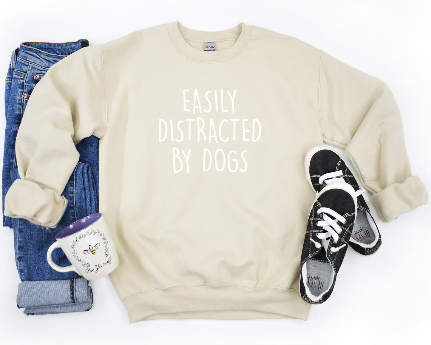 Easily Distracted By Dogs Sweatshirt New