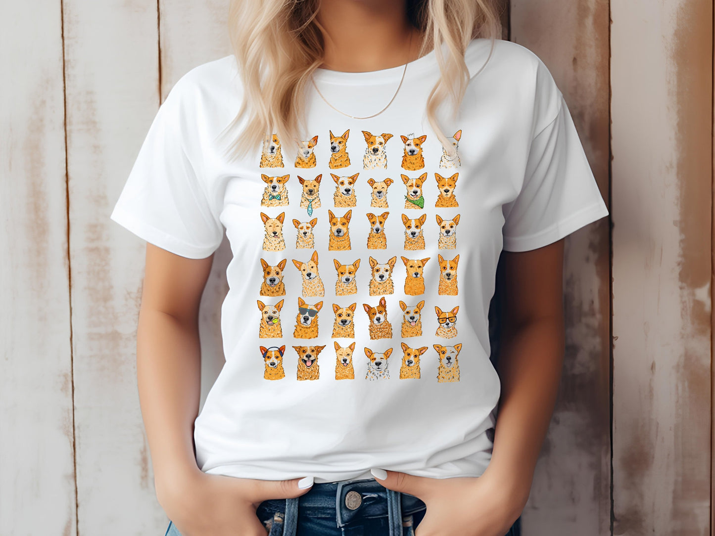 Red Heeler Faces T-Shirt