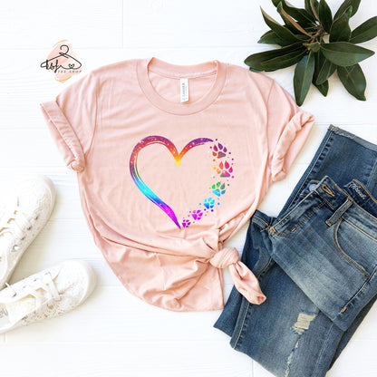 Dog Paw Heart Tee V6