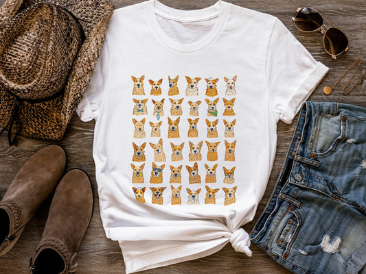 Red Heeler Faces T-Shirt