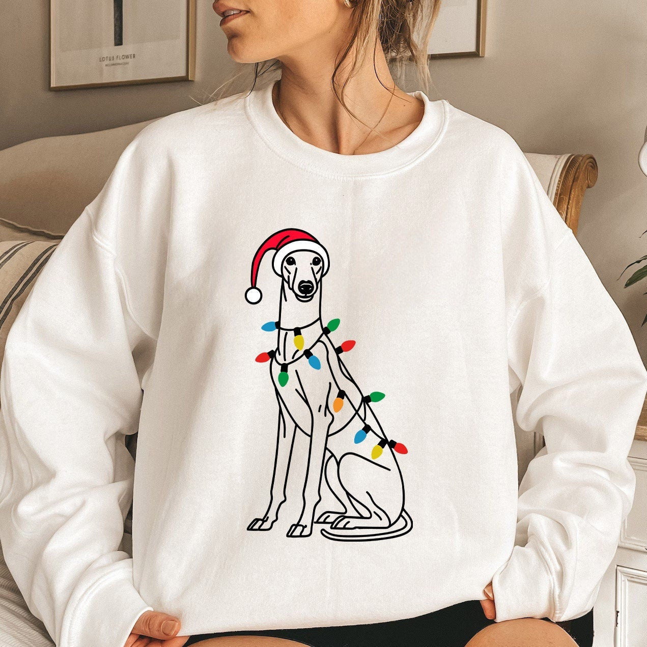 Greyhound Santa Sweater