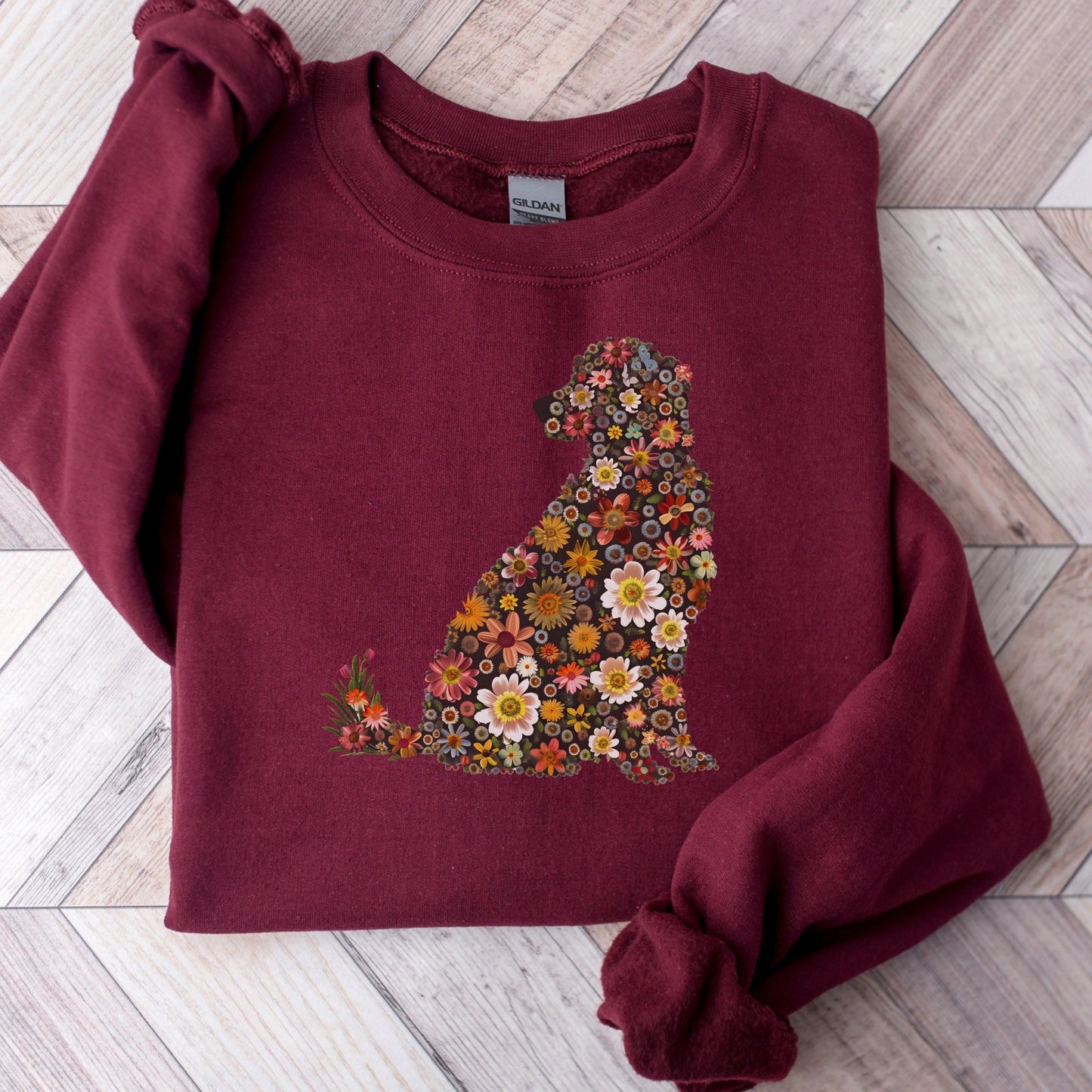 Floral Golden Retriever Sweatshirt