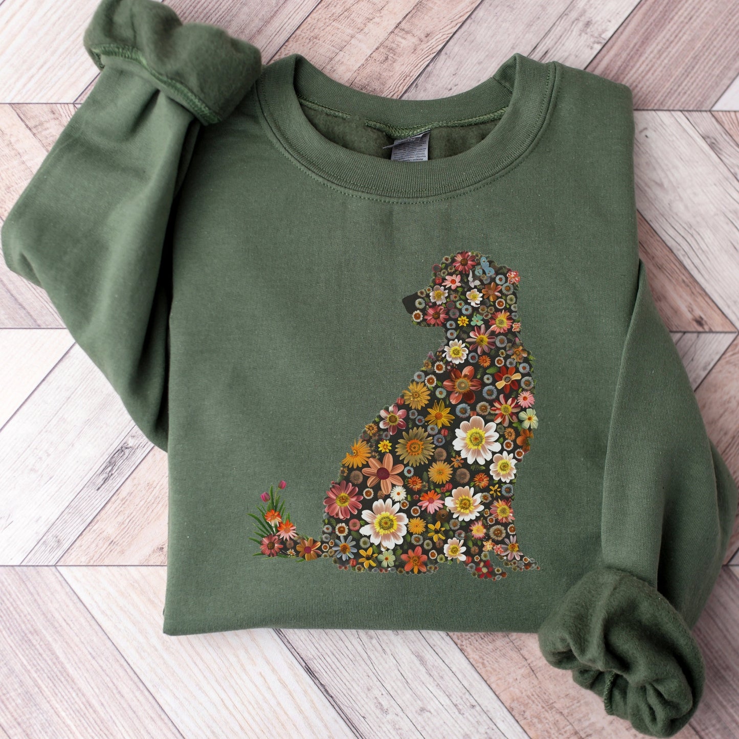 Floral Golden Retriever Sweatshirt