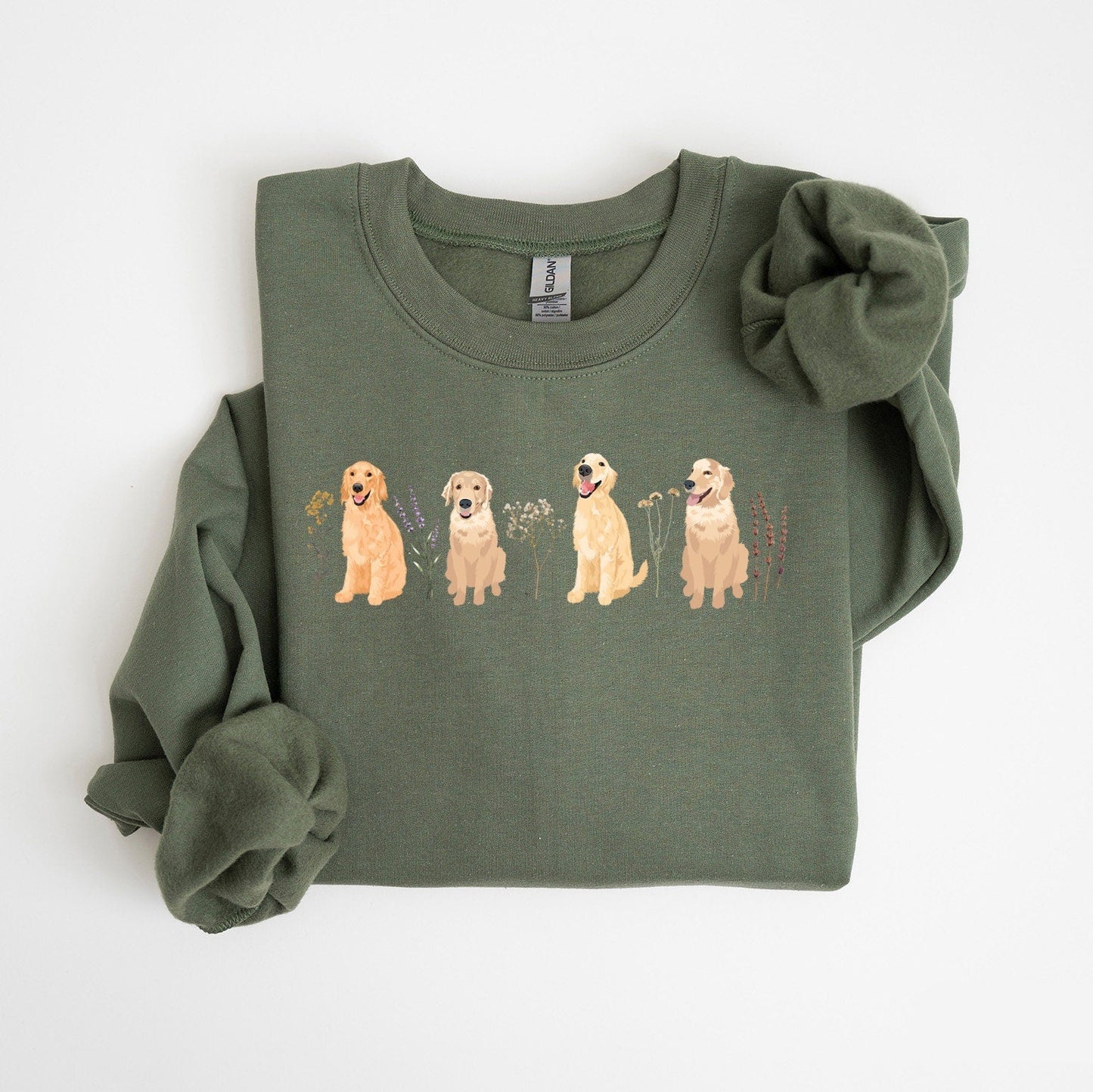Floral Golden Retriever Sweatshirt V2