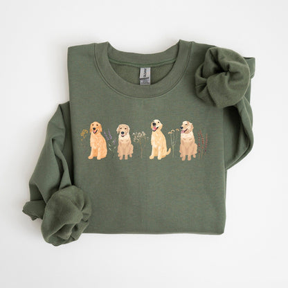 Floral Golden Retriever Sweatshirt V2