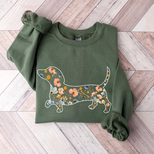 Floral Dachshund Sweatshirt