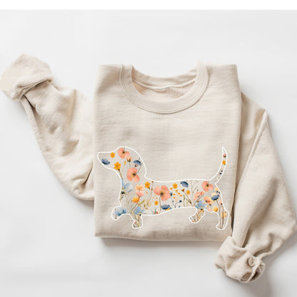 Floral Dachshund Sweatshirt