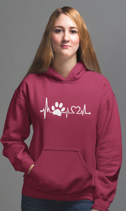 Dog Paw Heartbeat Hoodie