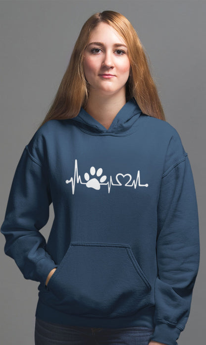 Dog Paw Heartbeat Hoodie