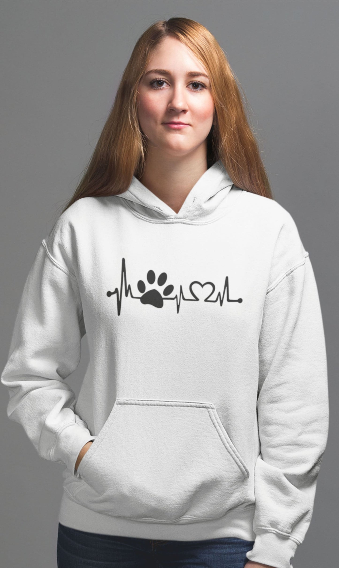 Dog Paw Heartbeat Hoodie