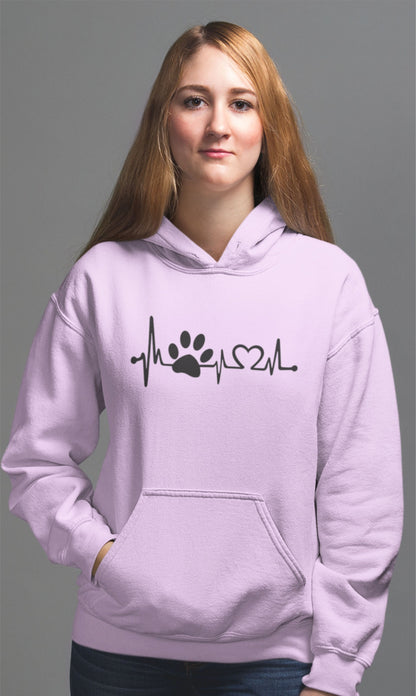 Dog Paw Heartbeat Hoodie