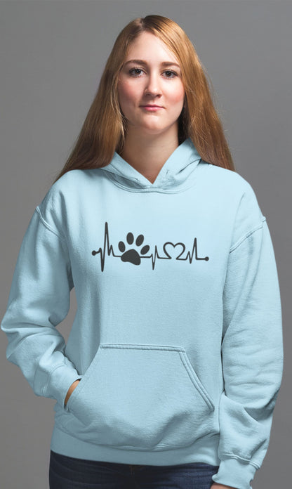 Dog Paw Heartbeat Hoodie