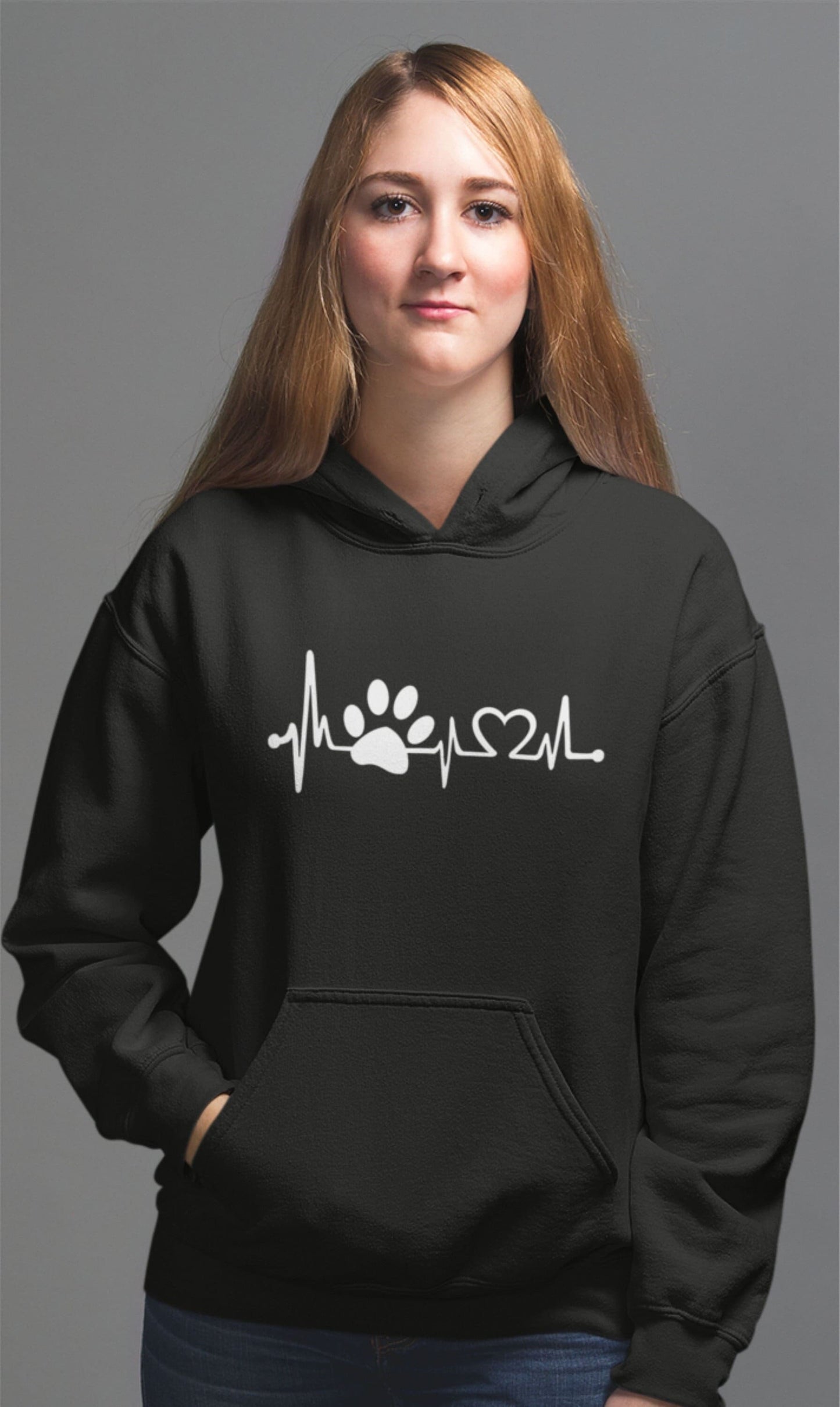 Dog Paw Heartbeat Hoodie