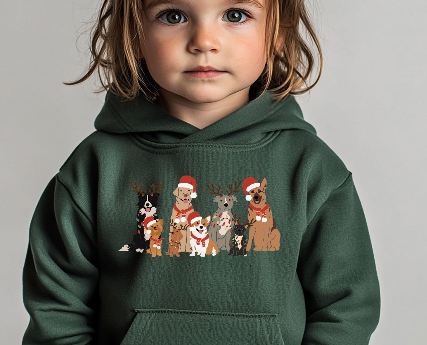 Kids Christmas Dog Hoodie