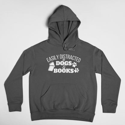 Easily Distracted by Dogs and Books Hoodie V5