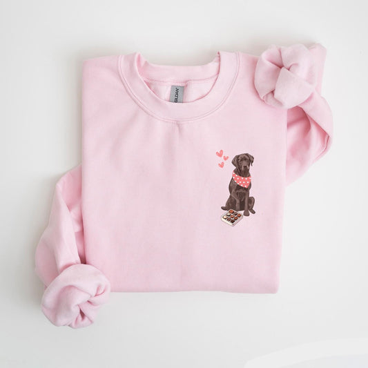 Chocolate Lab Valentines Sweater