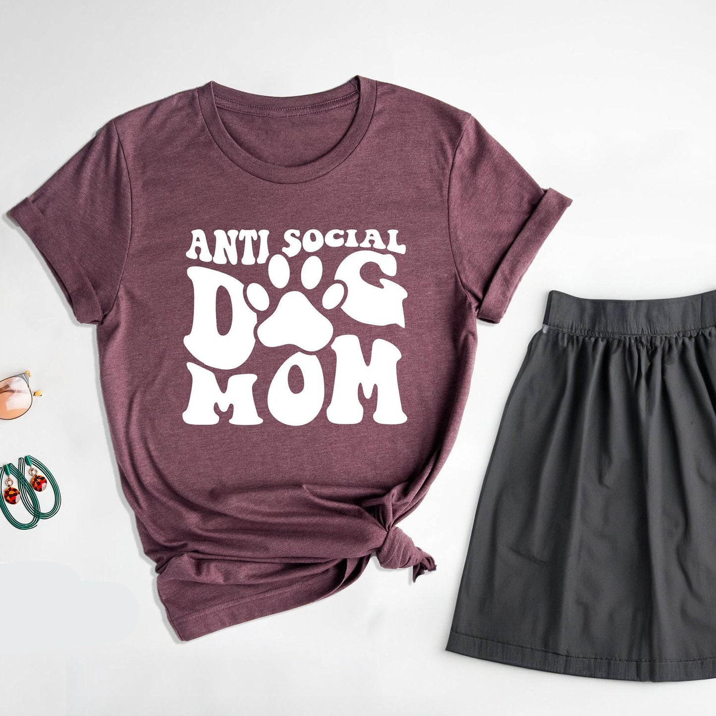 Anti Social Dog Mom Tee V7