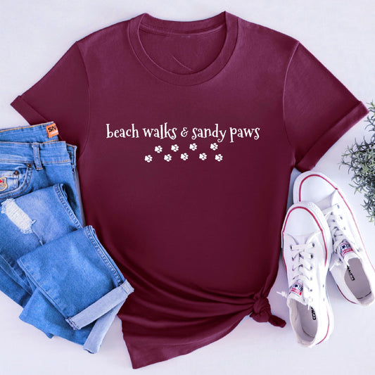 Beach Walks and Sandy Paws Tee