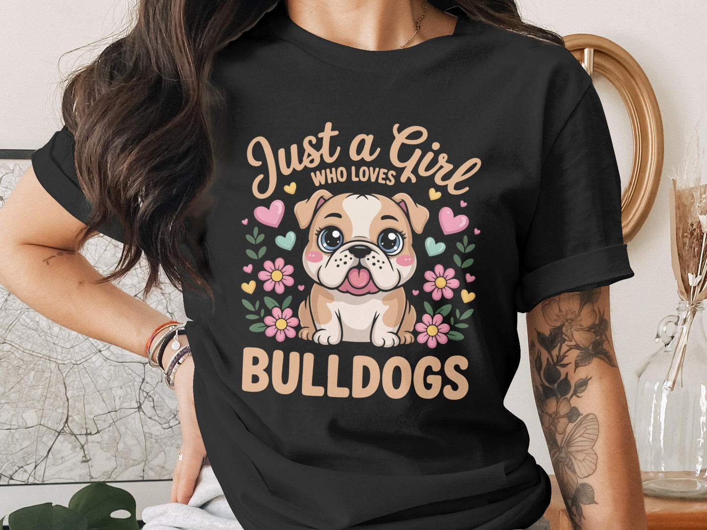 Just a Girl Who Loves Bulldogs T-Shirt