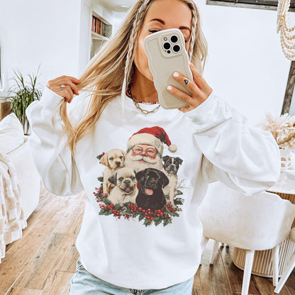 Santa and Puppies Christmas Sweater