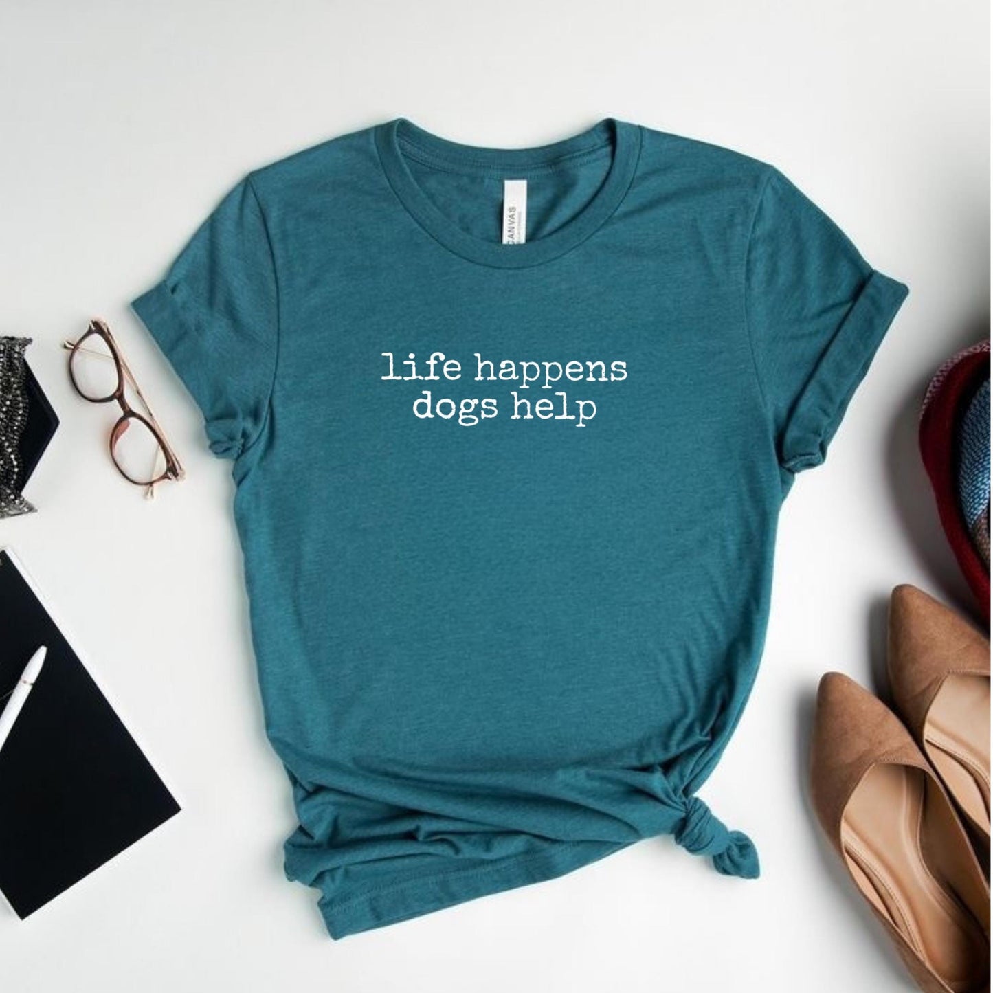 Life Happens Dogs Help Sweatshirt New
