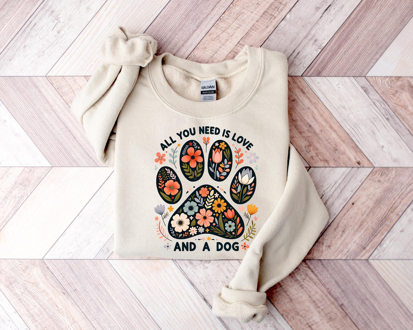 Floral Dog Paw Sweater