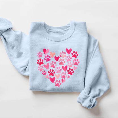 Paw Heart Valentines Sweatshirt