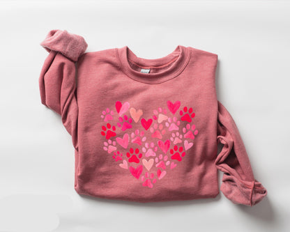 Paw Heart Valentines Sweatshirt
