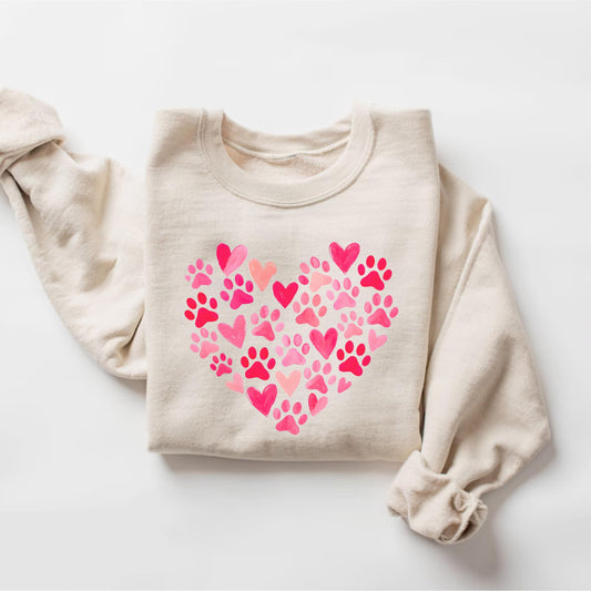 Paw Heart Valentines Sweatshirt