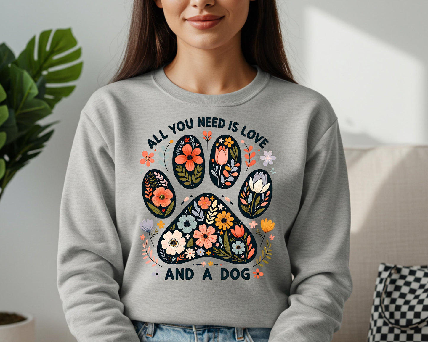 Floral Dog Paw Sweater