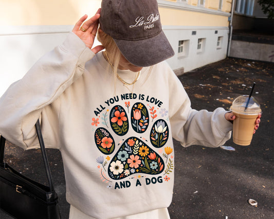 Floral Dog Paw Sweater